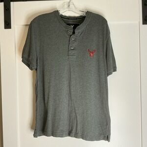American Eagle Outfitters Short Sleeve Henley Vintage Fit Mens Size Large Preppy
